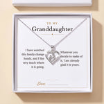 Lade Bild in die Galerieansicht, Mom Heart Necklace gift box with To My Granddaughter message card
