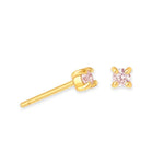 Load image into Gallery viewer, 18K Gold Plated 925 Silver Birthstone Stud Earrings - Mini Colored Zircon
