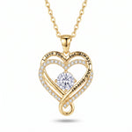 Load image into Gallery viewer, Love Knot Heart Necklace — 18K gold-tone, white background
