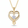 Love Knot Heart Necklace — 18K gold-tone, white background