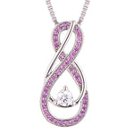 Load image into Gallery viewer, Pink Tourmaline Necklace with Infinity Symbol in Sterling Silver
