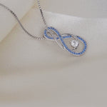 Load and play video in Gallery viewer, Blue Turquoise Infinity Birthstone Necklace - December Gemstone
