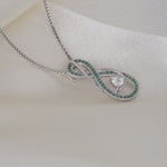 Load and play video in Gallery viewer, Emerald Green Infinity Birthstone Necklace - May Gemstone
