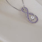 Load and play video in Gallery viewer, Amethyst Purple Infinity Birthstone Necklace - February Gemstone
