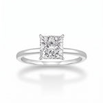 Charger l'image dans la visionneuse de la Galerie, Princess Cut CZ Engagement Ring — 925 Sterling Silver, Square CZ Solitaire
