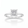 Princess Cut CZ Engagement Ring — 925 Sterling Silver, Square CZ Solitaire