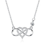Load image into Gallery viewer, 925 Sterling Silver Micro Pave Heart Infinity Pendant Necklace