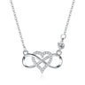 Micro Pave Heart Necklace for Women — 925 Sterling Silver, Infinity Design, CZ Stones