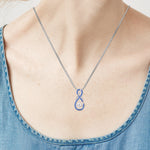 Load image into Gallery viewer, Women Wearing September Infinity Birthstone Necklace
